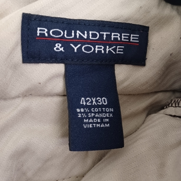 ROUNDTREE & YORKE Brown Corduroy Cotton Menswear Casual Career Dress Slack Pants - Picture 5 of 6
